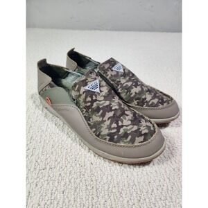 Columbia Men's PFG Bahama Vent Slip On Fishing Shoes Gray/Green Camo Size 9